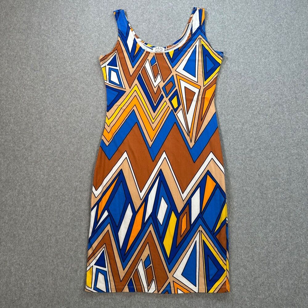 Jolie and Joy by FCT with Love Sleeveless Geometric Design Dress Women's Large